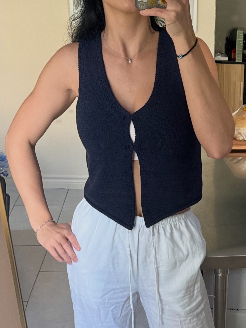 Dynamite Knit Vest Top Navy XS